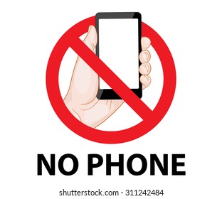 don't use mobile phone signs vector illustration