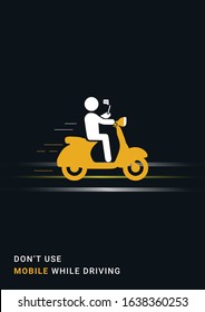 Don't use mobile while driving-minimal poster-vector