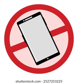 dont use smartphone warning sign isolated