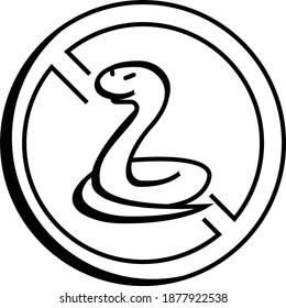 Dont use Snakes,  Forbidden consumption Cobra and raptiles vector icon design, Coronavirus disease COVID-19 prevention concept, Stop eating wild animals meat on white background,