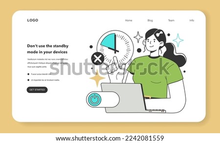 Don't use the standby mode in your devices for energy efficiency at home. Electricity consumption expenses. Inflation or economic recession effect. Flat vector illustration