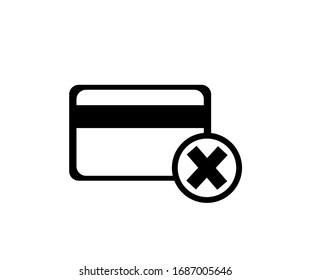 Don't Use Your Credit Card, Credit Card With Cross Sign Isolated On White Background