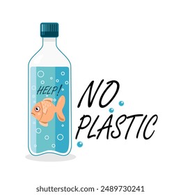 Ich will keine Plastikflaschen, Plastikbehälter aller Art für die Umwelt. Die Nachricht ist nicht aus Plastik