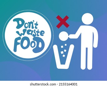 Don't waste food vector illustration, suitable for banner campaign