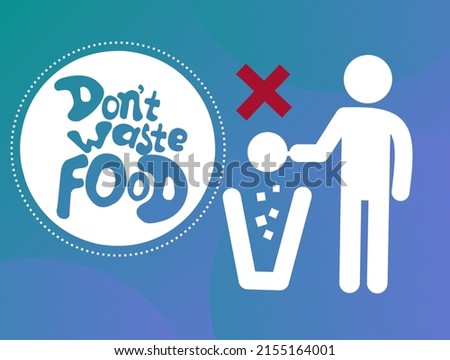 Don't waste food vector illustration, suitable for banner campaign