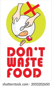 DON'T WASTE YOUR FOOD VECTOR ILLUSTRATION