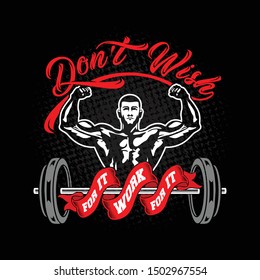 dont wish for it work for it fitness gym muscle workout terain quotes saying. Gym sayings & quotes