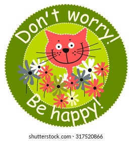 Don't worry, be happy icon, vector