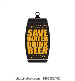 Dont worry beer happy vector poster design template with beer bottle silhouette on white background. vector funky beer quote or slogan for print on tee. International beer day label or octoberfes