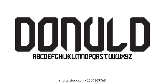 Donuld, Digital technology Minimal modern alphabet fonts. Typography minimalist urban digital neon future creative logo font. vector illustration. Future