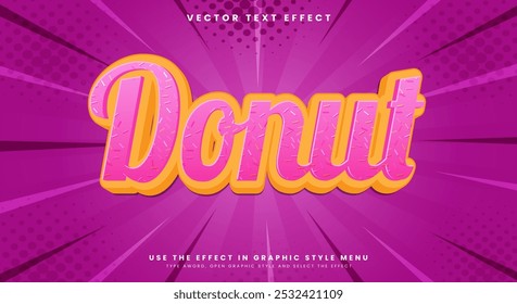 Donut 3d editable text effect Template