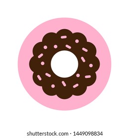 Donut abstract logotype design. Vector pastry icon.