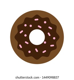 Donut abstract logotype design. Vector pastry icon.