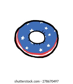 donut with american flag motif