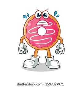 donut angry cartoon vector mascot illustration