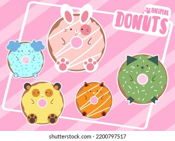 Donut Animal Pink Cute Five