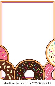 Donut background template. donut wallpaper. donut template vector cartton icon design illustration