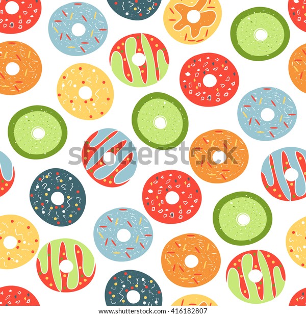 Donut Background Wallpaper Seamless Sketch Stock Vector Royalty