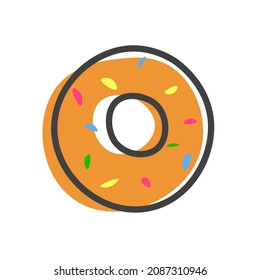 Donut or bagel linear icon. Bakery symbol. Logo concept. Vector illustration isolated on white background.