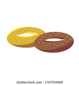 diseño vectorial de alimentos para desayuno de panadería donut.