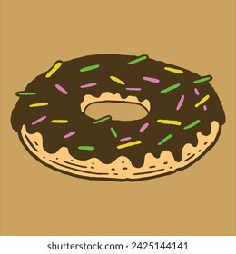 Donut, bakery illustration kit. hand drawing illustration, vector, pastry, bread