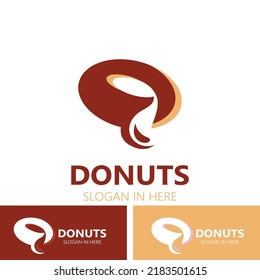 Donut bakery logo image cake food design, theme business template