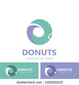 Donut bakery logo image cake food design, theme business template