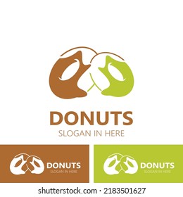 Donut bakery logo image cake food design, theme business template