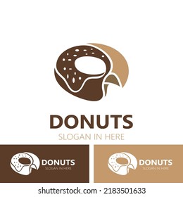 Donut bakery logo image cake food design, theme business template
