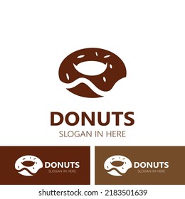 Donut bakery logo image cake food design, theme business template