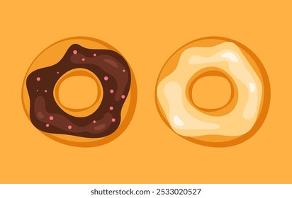 Donut bakery sweets pastry isolated set concept. Vector design graphic illustration	