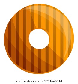 Donut biscuit icon. Cartoon of donut biscuit vector icon for web design isolated on white background