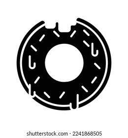donut black color food icon