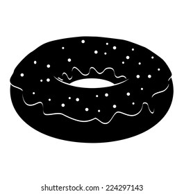 Donut in black vector