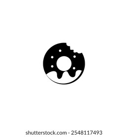 Donut Black White Stock Vectors.
