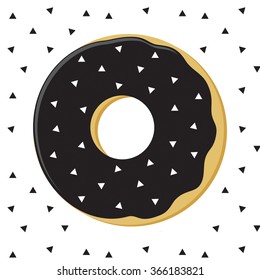 Donut black white triangle actor illustration background