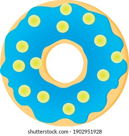 Donut with blue fondant and yellow sprinkles