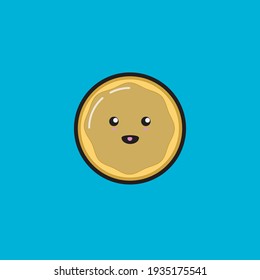 a donut with a blushing face