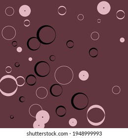 Donut Bordo Light Vector llustration. Retro Curves Classical Black Elegant Circles Modern Design. Round Pink Calm Pastel Minimal Modern Art Pattern. Dark Oval Purple Bagel Modern Style Background.