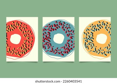 DONUT CAFE DESIGN ELEMENT RETRO ILLUSTRATION BACKGROUND