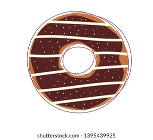Donut cake. Doodle vector illustration
