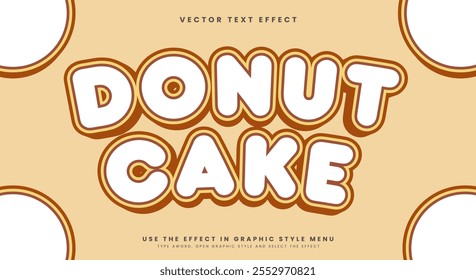 Donut Cake editable text effect template Suitable for fresh food Theme