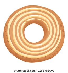 Donut cake icon cartoon vector. Chocolate sweet. Candy food
