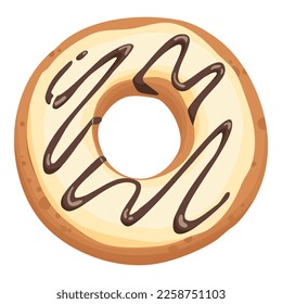 Donut cake icon cartoon vector. Chocolate sweet. Candy food