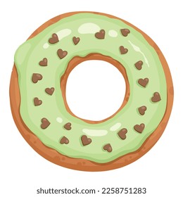 Vector de dibujos animados de iconos de pastel de donut. Chocolate dulce. Comida dulce
