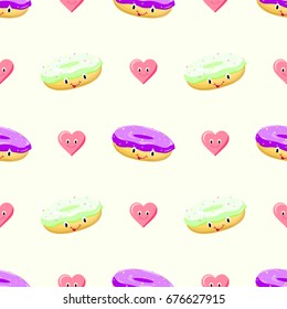Donut cake seamless  pattern vector 