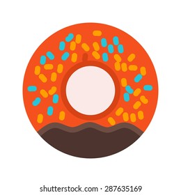 Donut, cake, sweet icon vector image. Can also be used for eatables, food and drinks. Suitable for use on web apps, mobile apps and print media