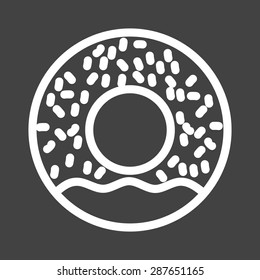 Donut, cake, sweet icon vector image. Can also be used for eatables, food and drinks. Suitable for use on web apps, mobile apps and print media