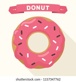 Donut cake. Vector icon sweet donut with  glaze. Illustration of a dessert donut clipart