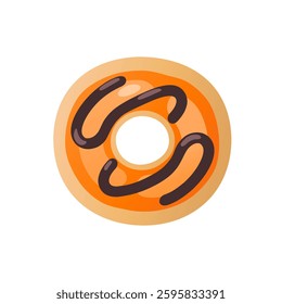 Donut with caramel and chocolate coated vector graphic